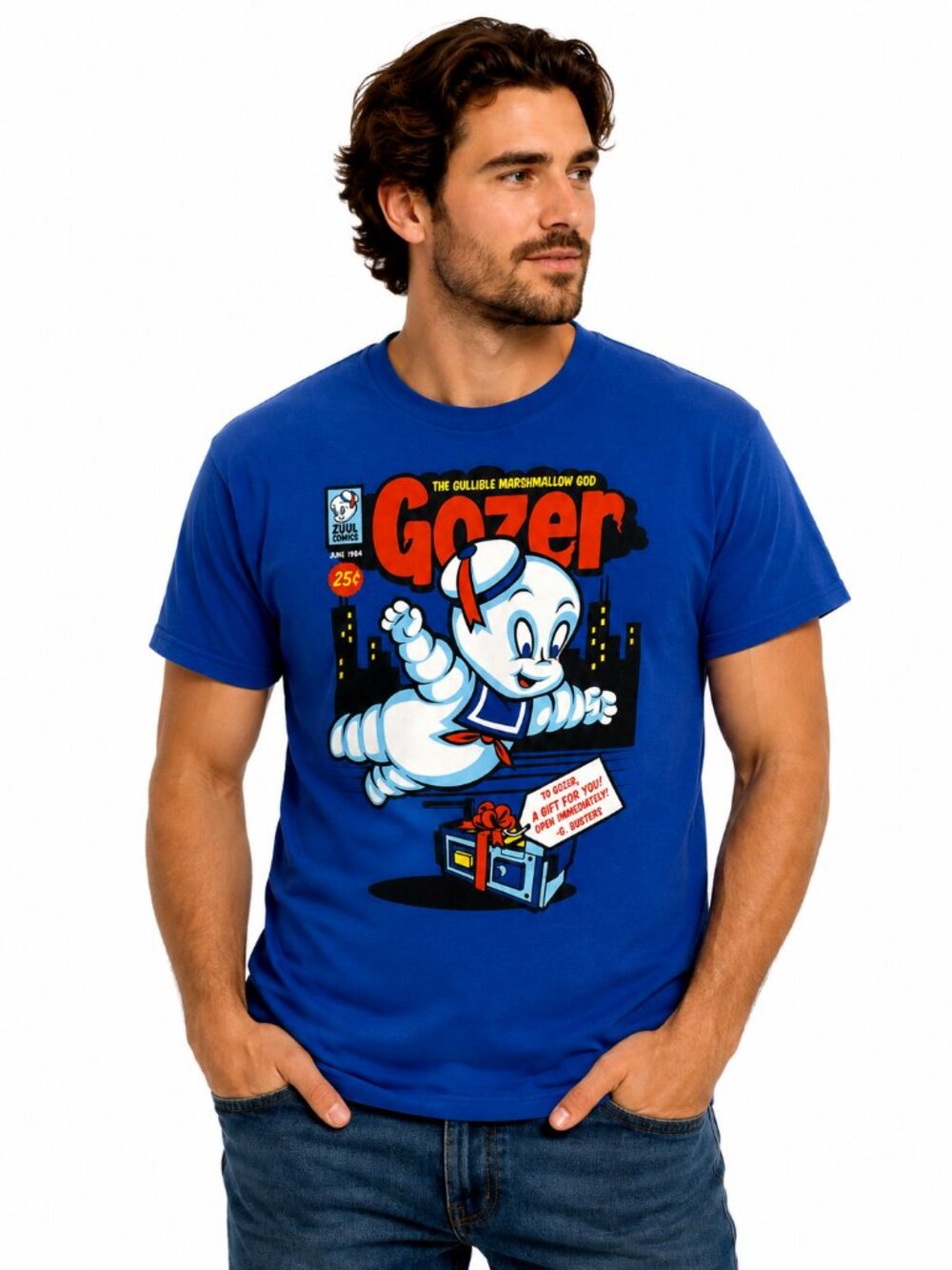 Ghostbusters Gozer Stay Puft Graphic T-Shirt TeeFury Comic Tee